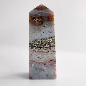 8th Vein Ocean Orbicular Sea Jasper 4-sided Tower Point